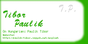 tibor paulik business card